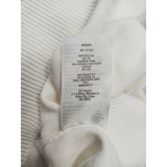 Belle Beach by Kim Gravel Flamingo Embellished Sweater Large White Short Sleeve - Picture 8 of 9